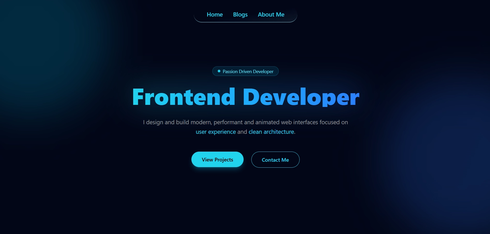 نمایی از رابط کاربری مدرن پلتفرم پورتفولیو اختصاصی توسعه‌ یافته با نکست جی‌اس (Next.js)